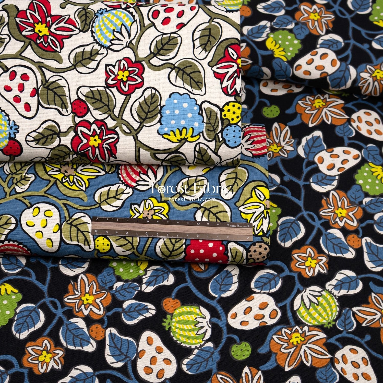 Canvas - Midnight Garden flower fabric - FO:REST Fabric 布恩堂Liberty fabrictana lawnjapanese fabricykk zipper
