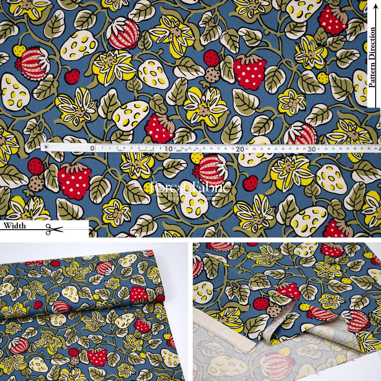 Canvas - Midnight Garden flower fabric - FO:REST Fabric 布恩堂Liberty fabrictana lawnjapanese fabricykk zipper