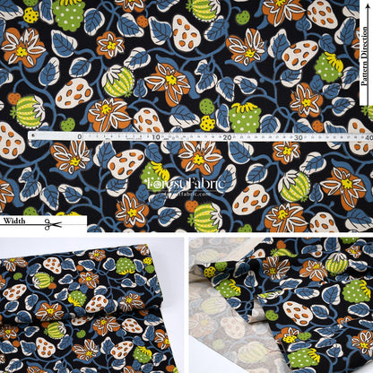 Canvas - Midnight Garden flower fabric - FO:REST Fabric 布恩堂Liberty fabrictana lawnjapanese fabricykk zipper