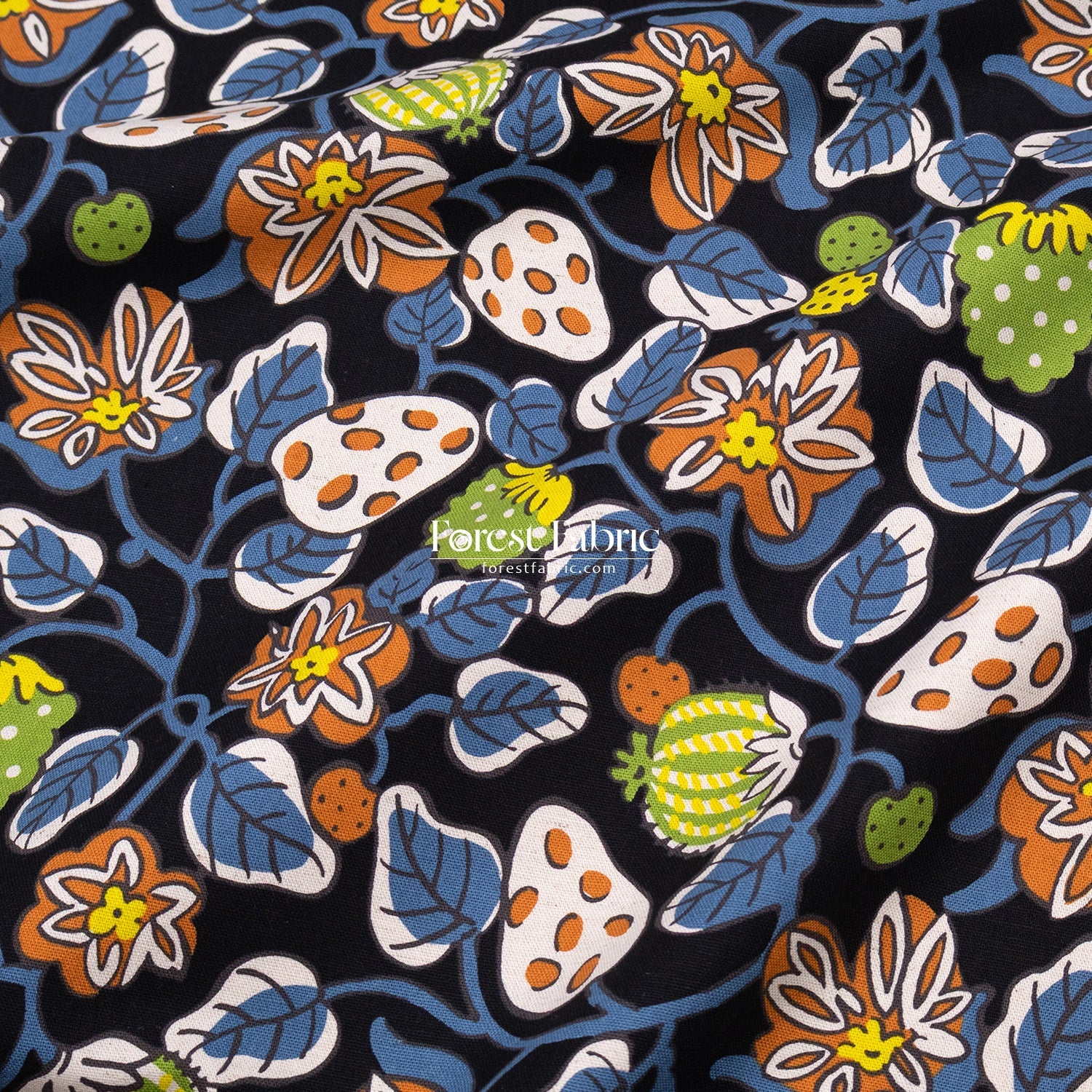 Canvas - Midnight Garden flower fabric - FO:REST Fabric 布恩堂Liberty fabrictana lawnjapanese fabricykk zipper