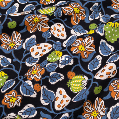 Canvas - Midnight Garden flower fabric - FO:REST Fabric 布恩堂Liberty fabrictana lawnjapanese fabricykk zipper