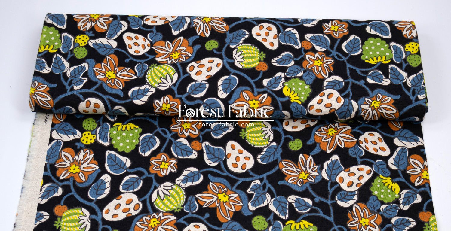 Canvas - Midnight Garden flower fabric - FO:REST Fabric 布恩堂Liberty fabrictana lawnjapanese fabricykk zipper