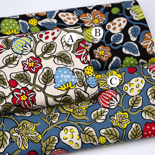 Canvas - Midnight Garden flower fabric - FO:REST Fabric 布恩堂Liberty fabrictana lawnjapanese fabricykk zipper