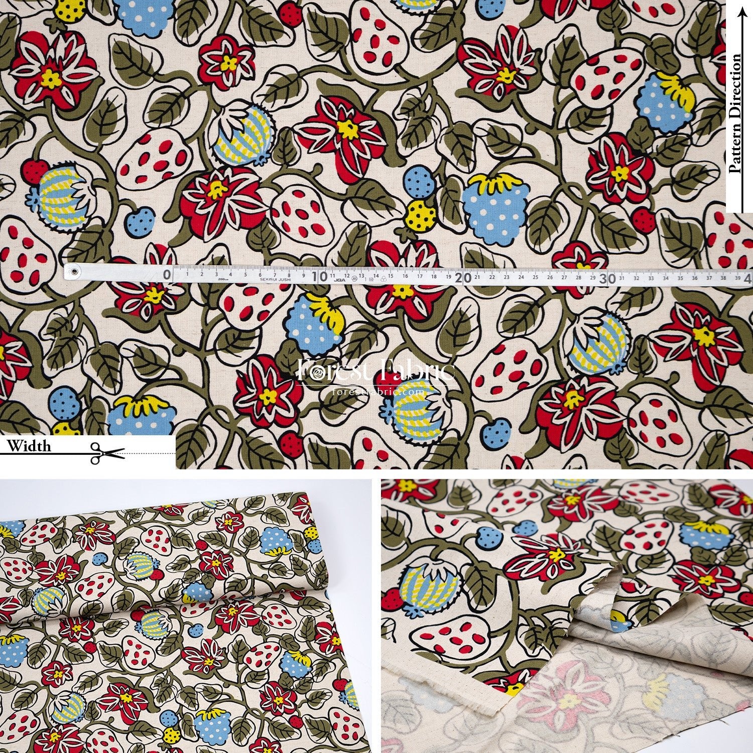Canvas - Midnight Garden flower fabric - FO:REST Fabric 布恩堂Liberty fabrictana lawnjapanese fabricykk zipper