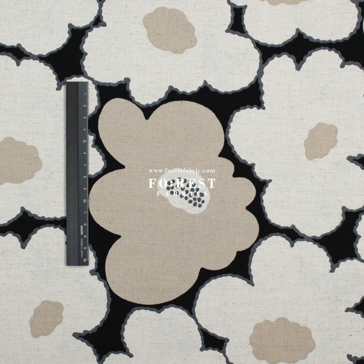 Canvas - Momoka Flower fabric Black - FO:REST Fabric 布恩堂Liberty fabrictana lawnjapanese fabricykk zipper