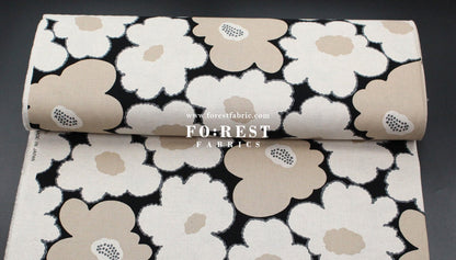 Canvas - Momoka Flower fabric Black - FO:REST Fabric 布恩堂Liberty fabrictana lawnjapanese fabricykk zipper