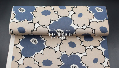 Canvas - Momoka Flower fabric Gray - FO:REST Fabric 布恩堂Liberty fabrictana lawnjapanese fabricykk zipper
