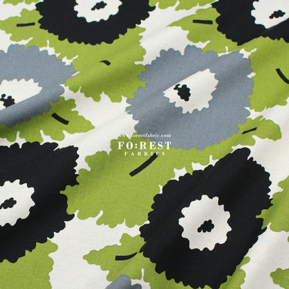 Canvas - Navel Flower fabric Green - FO:REST Fabric 布恩堂Liberty fabrictana lawnjapanese fabricykk zipper