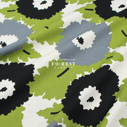 Canvas - Navel Flower fabric Green - FO:REST Fabric 布恩堂Liberty fabrictana lawnjapanese fabricykk zipper