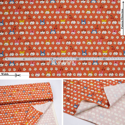 Canvas - Rabbit Cats fabric - FO:REST Fabric 布恩堂Liberty fabrictana lawnjapanese fabricykk zipper