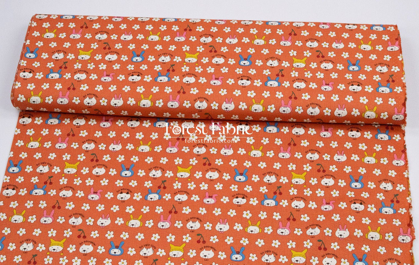 Canvas - Rabbit Cats fabric - FO:REST Fabric 布恩堂Liberty fabrictana lawnjapanese fabricykk zipper