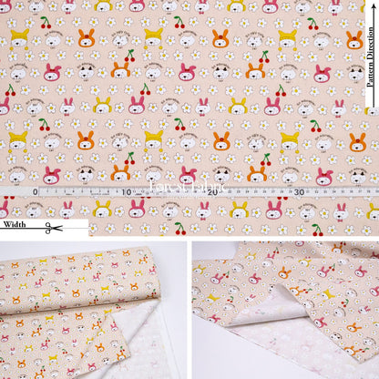 Canvas - Rabbit Cats fabric - FO:REST Fabric 布恩堂Liberty fabrictana lawnjapanese fabricykk zipper