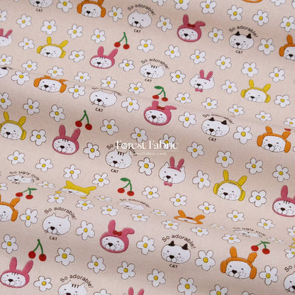 Canvas - Rabbit Cats fabric - FO:REST Fabric 布恩堂Liberty fabrictana lawnjapanese fabricykk zipper