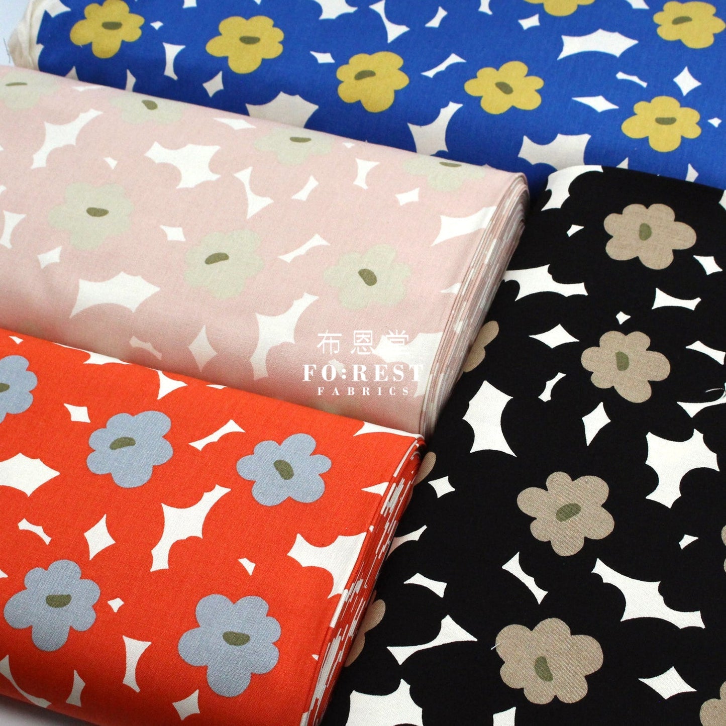Canvas - Rubia argyi fabric Blue - FO:REST Fabric 布恩堂Liberty fabrictana lawnjapanese fabricykk zipper