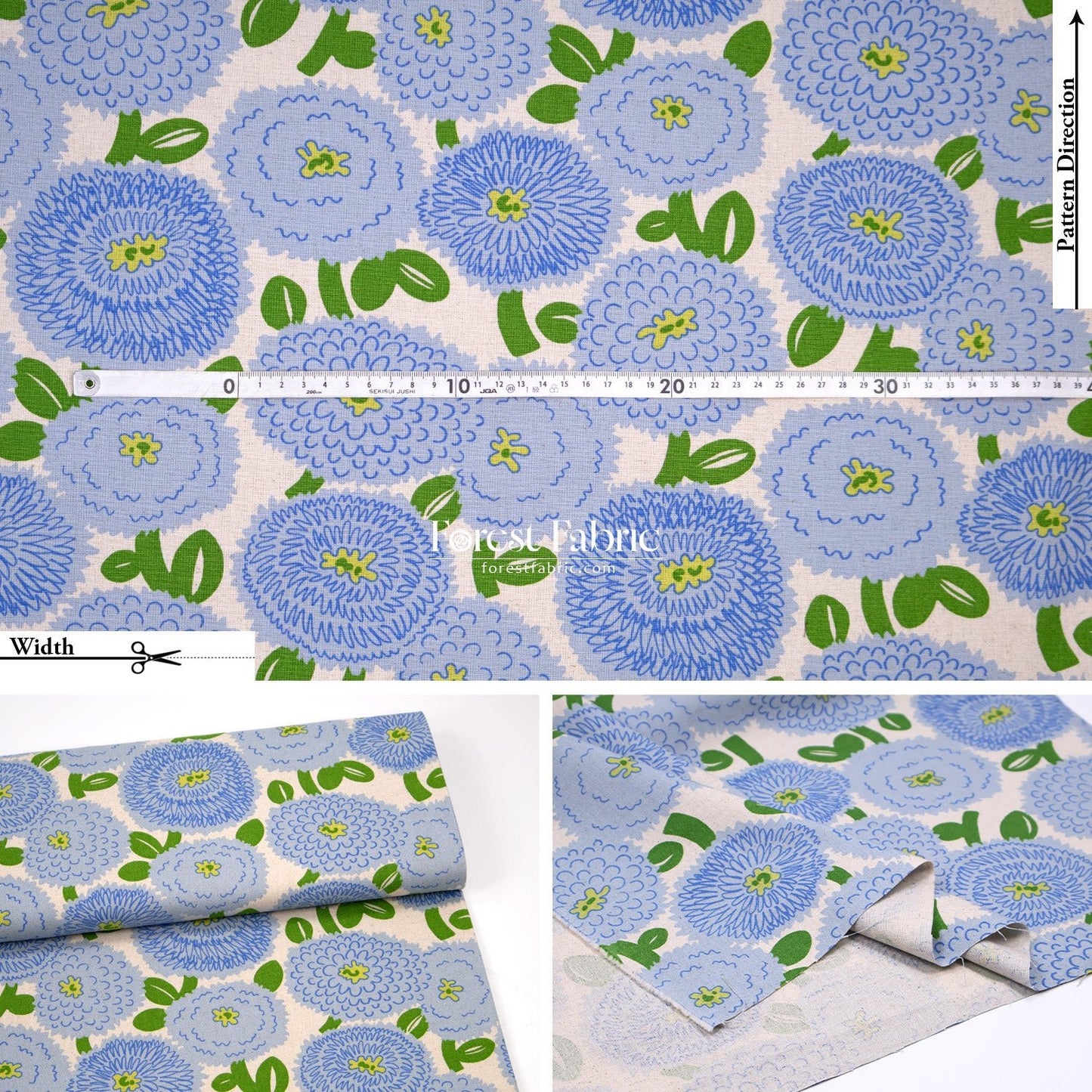 Canvas - The Giant Dahlia flower fabric - FO:REST Fabric 布恩堂Liberty fabrictana lawnjapanese fabricykk zipper