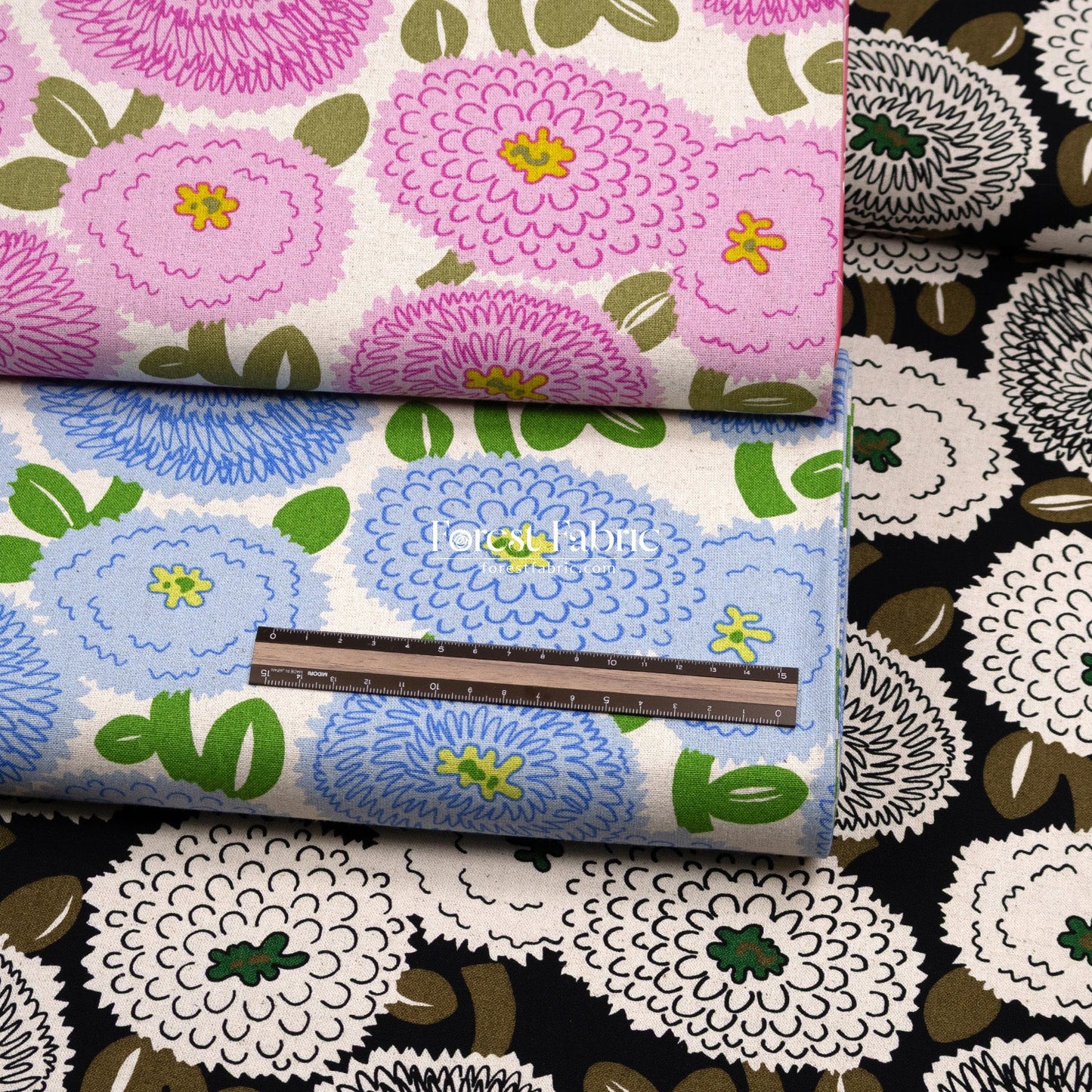 Canvas - The Giant Dahlia flower fabric - FO:REST Fabric 布恩堂Liberty fabrictana lawnjapanese fabricykk zipper