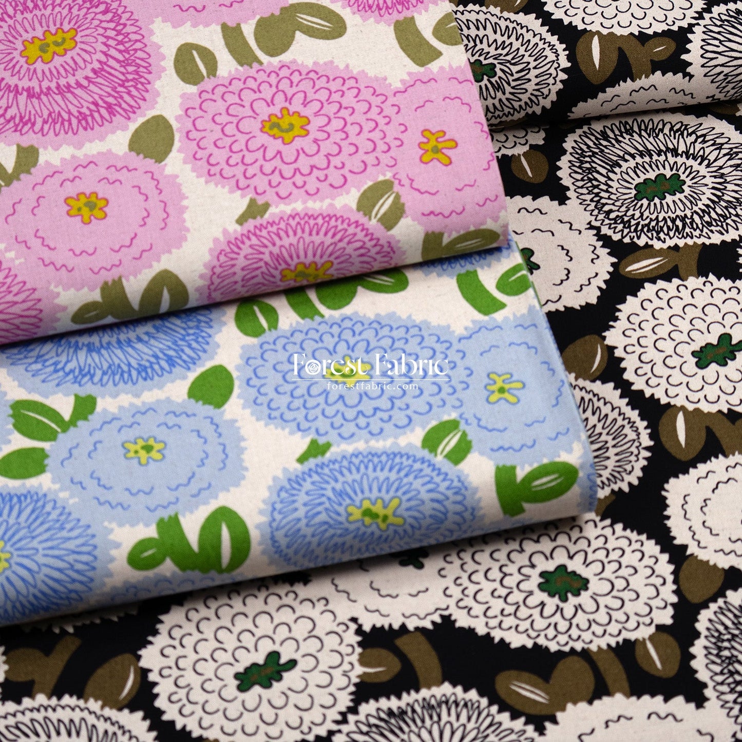 Canvas - The Giant Dahlia flower fabric - FO:REST Fabric 布恩堂Liberty fabrictana lawnjapanese fabricykk zipper