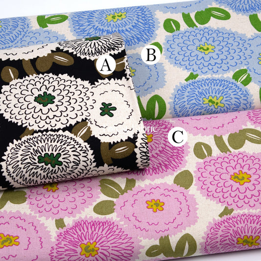 Canvas - The Giant Dahlia flower fabric - FO:REST Fabric 布恩堂Liberty fabrictana lawnjapanese fabricykk zipper