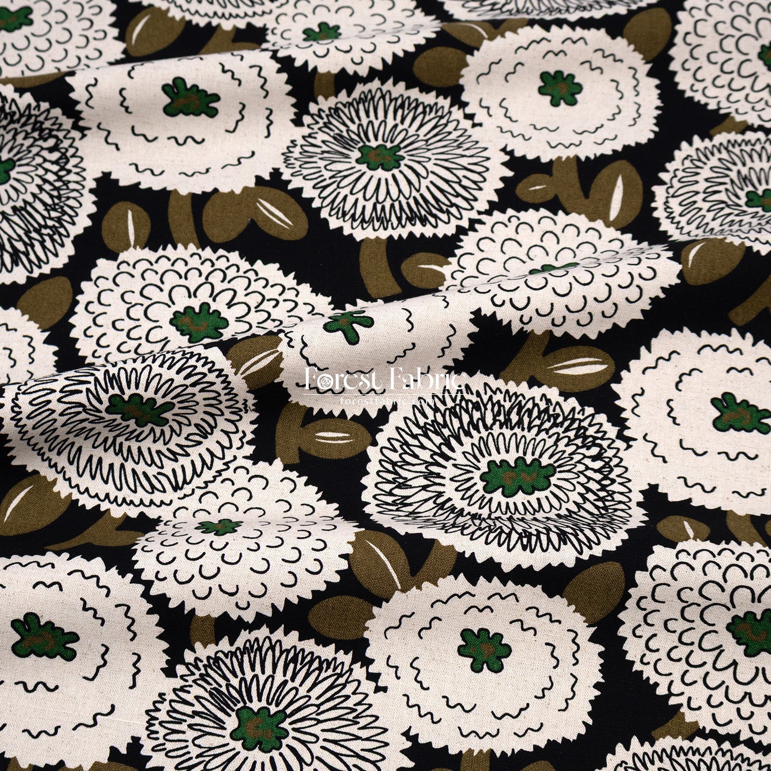 Canvas - The Giant Dahlia flower fabric - FO:REST Fabric 布恩堂Liberty fabrictana lawnjapanese fabricykk zipper