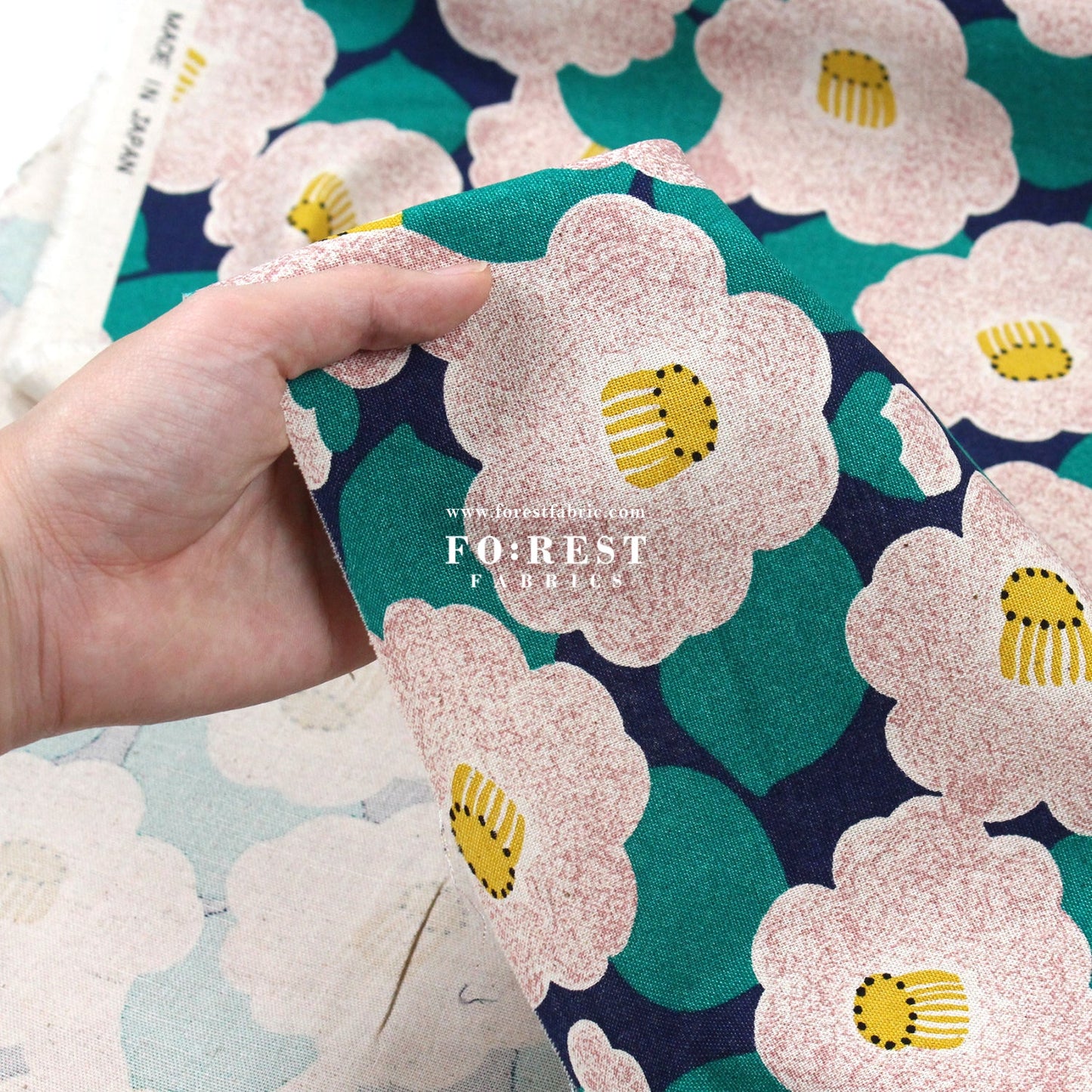 Canvas - tsubaki fabric Navy - FO:REST Fabric 布恩堂Liberty fabrictana lawnjapanese fabricykk zipper