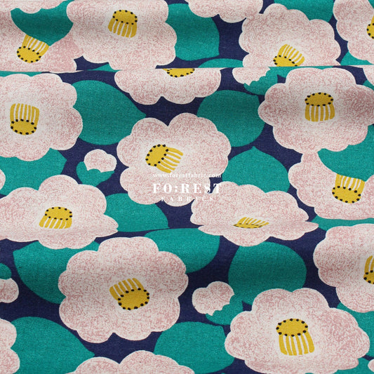 Canvas - tsubaki fabric Navy - FO:REST Fabric 布恩堂Liberty fabrictana lawnjapanese fabricykk zipper