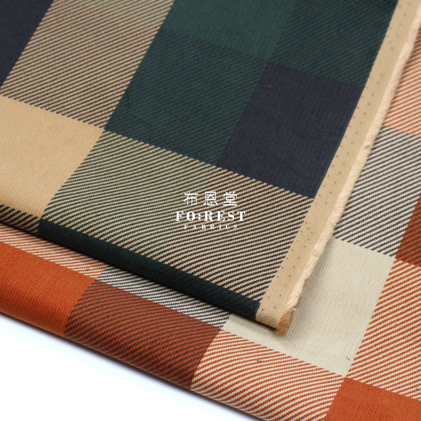 Corduroy - Check fabric BrownPine燈芯絨 - FO:REST Fabric 布恩堂Liberty fabrictana lawnjapanese fabricykk zipper