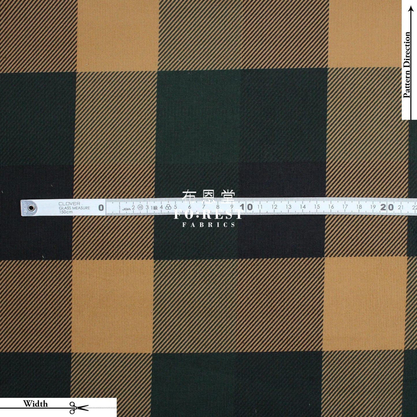 Corduroy - Check fabric BrownPine燈芯絨 - FO:REST Fabric 布恩堂Liberty fabrictana lawnjapanese fabricykk zipper