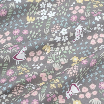 cotton - Alice flower maze fabric Gray - FO:REST Fabric 布恩堂Liberty fabrictana lawnjapanese fabricykk zipper