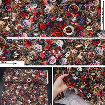cotton - Alice in Wonderland 275cm Wide Width fabric - FO:REST Fabric 布恩堂Liberty fabrictana lawnjapanese fabricykk zipper