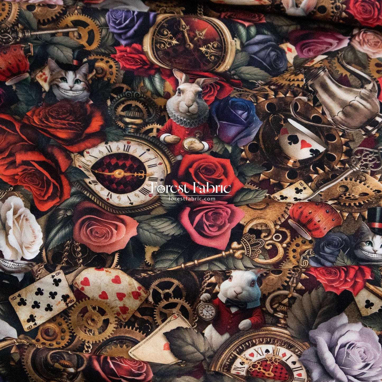 cotton - Alice in Wonderland 275cm Wide Width fabric - FO:REST Fabric 布恩堂Liberty fabrictana lawnjapanese fabricykk zipper