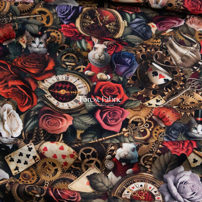 cotton - Alice in Wonderland 275cm Wide Width fabric - FO:REST Fabric 布恩堂Liberty fabrictana lawnjapanese fabricykk zipper