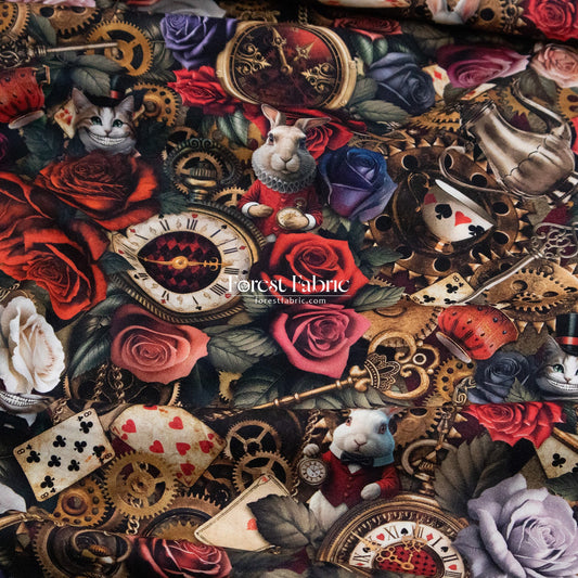 cotton - Alice in Wonderland 275cm Wide Width fabric - FO:REST Fabric 布恩堂Liberty fabrictana lawnjapanese fabricykk zipper