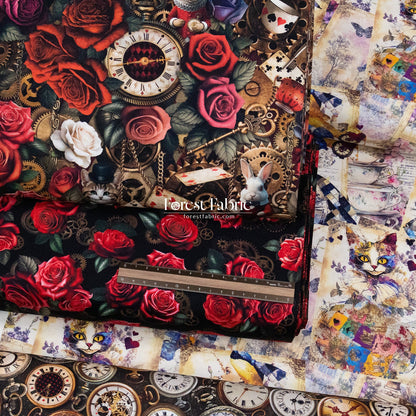 cotton - Alice in Wonderland fabric - FO:REST Fabric 布恩堂Liberty fabrictana lawnjapanese fabricykk zipper