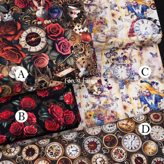 cotton - Alice in Wonderland fabric - FO:REST Fabric 布恩堂Liberty fabrictana lawnjapanese fabricykk zipper