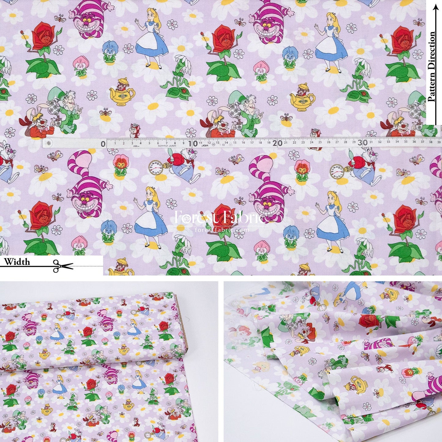 cotton - Alice in Wonderland fabric - FO:REST Fabric 布恩堂Liberty fabrictana lawnjapanese fabricykk zipper