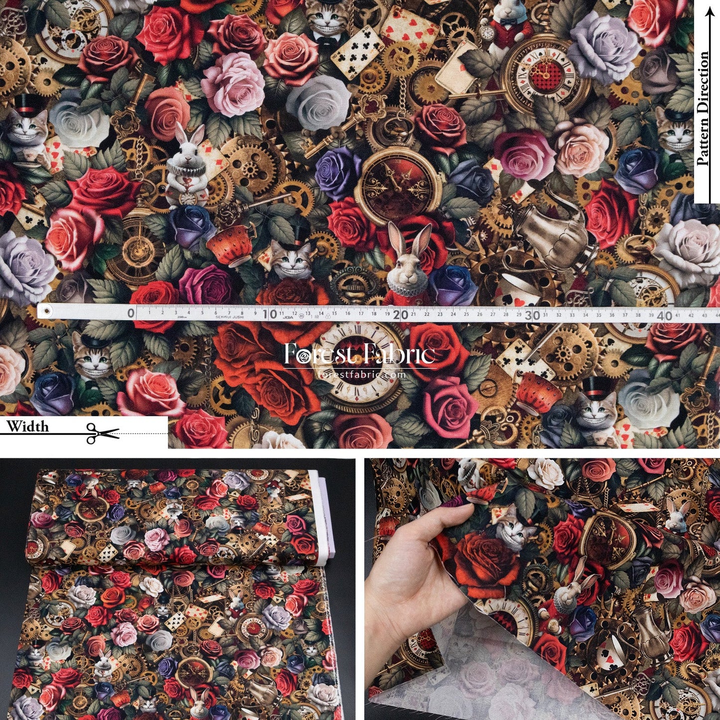 cotton - Alice in Wonderland fabric - FO:REST Fabric 布恩堂Liberty fabrictana lawnjapanese fabricykk zipper