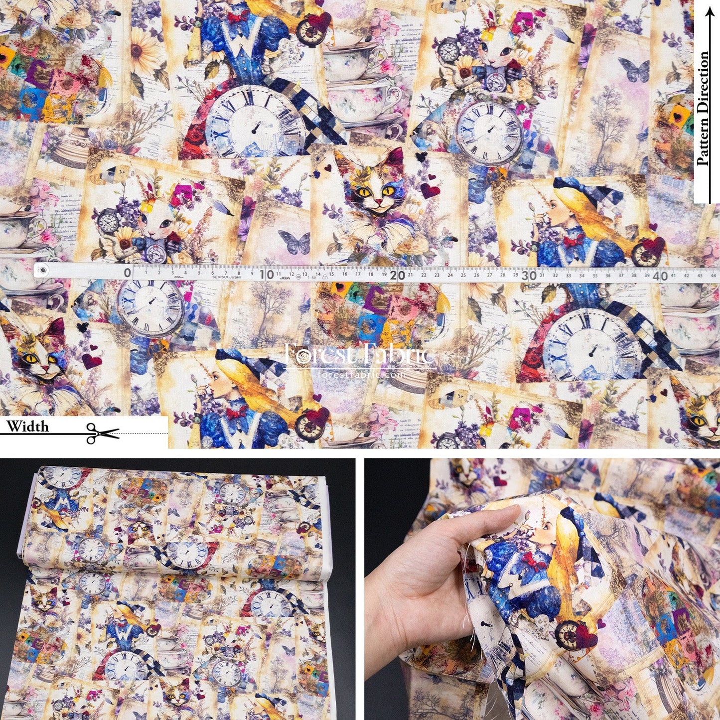 cotton - Alice in Wonderland fabric - FO:REST Fabric 布恩堂Liberty fabrictana lawnjapanese fabricykk zipper