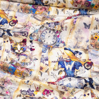 cotton - Alice in Wonderland fabric - FO:REST Fabric 布恩堂Liberty fabrictana lawnjapanese fabricykk zipper
