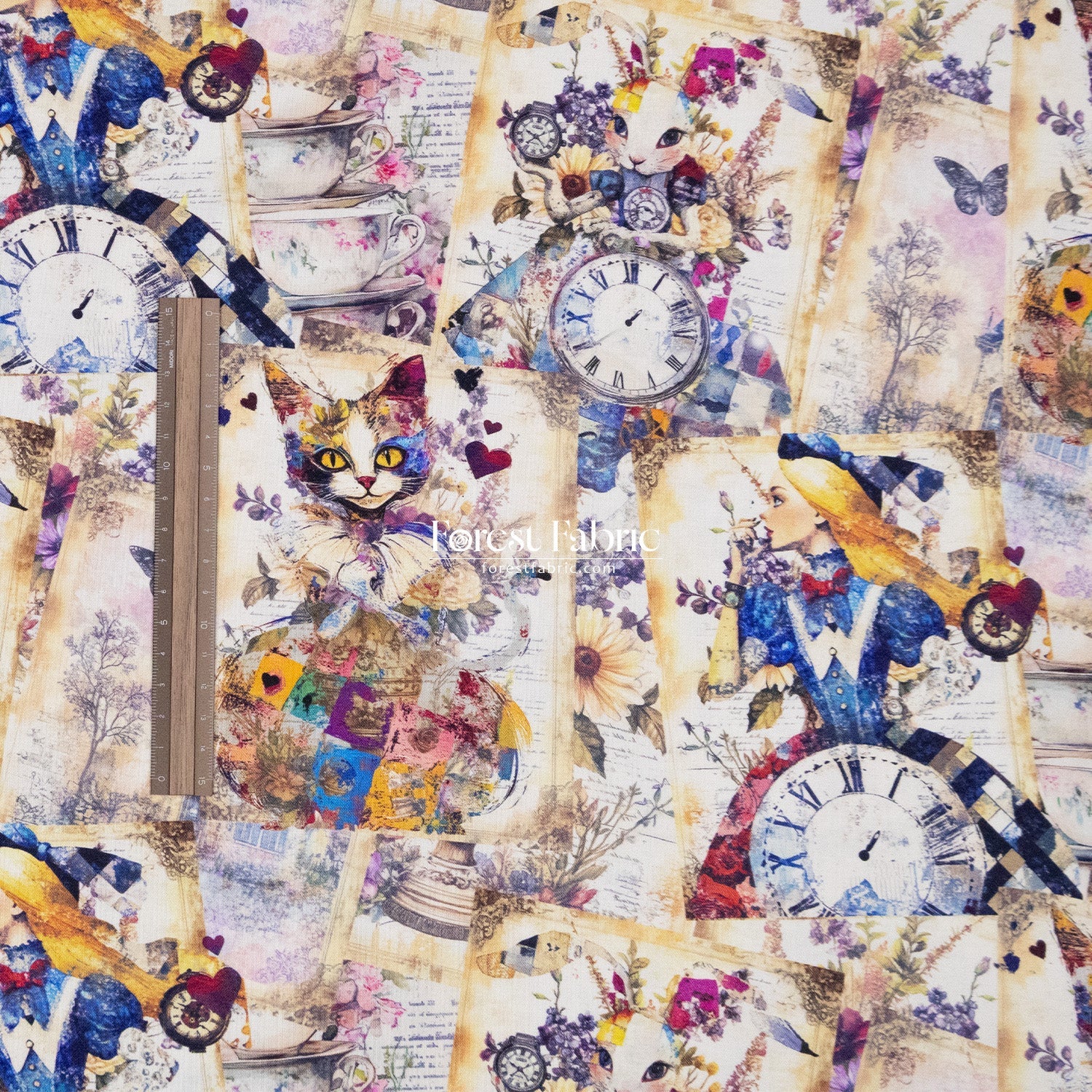 cotton - Alice in Wonderland fabric - FO:REST Fabric 布恩堂Liberty fabrictana lawnjapanese fabricykk zipper
