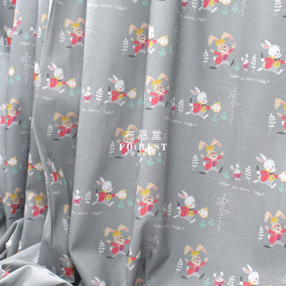 cotton - Alice Wonderland fabric Gray - FO:REST Fabric 布恩堂Liberty fabrictana lawnjapanese fabricykk zipper