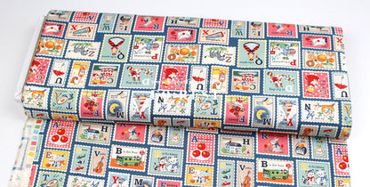 cotton - Alphabet Stamps fabric - FO:REST Fabric 布恩堂Liberty fabrictana lawnjapanese fabricykk zipper