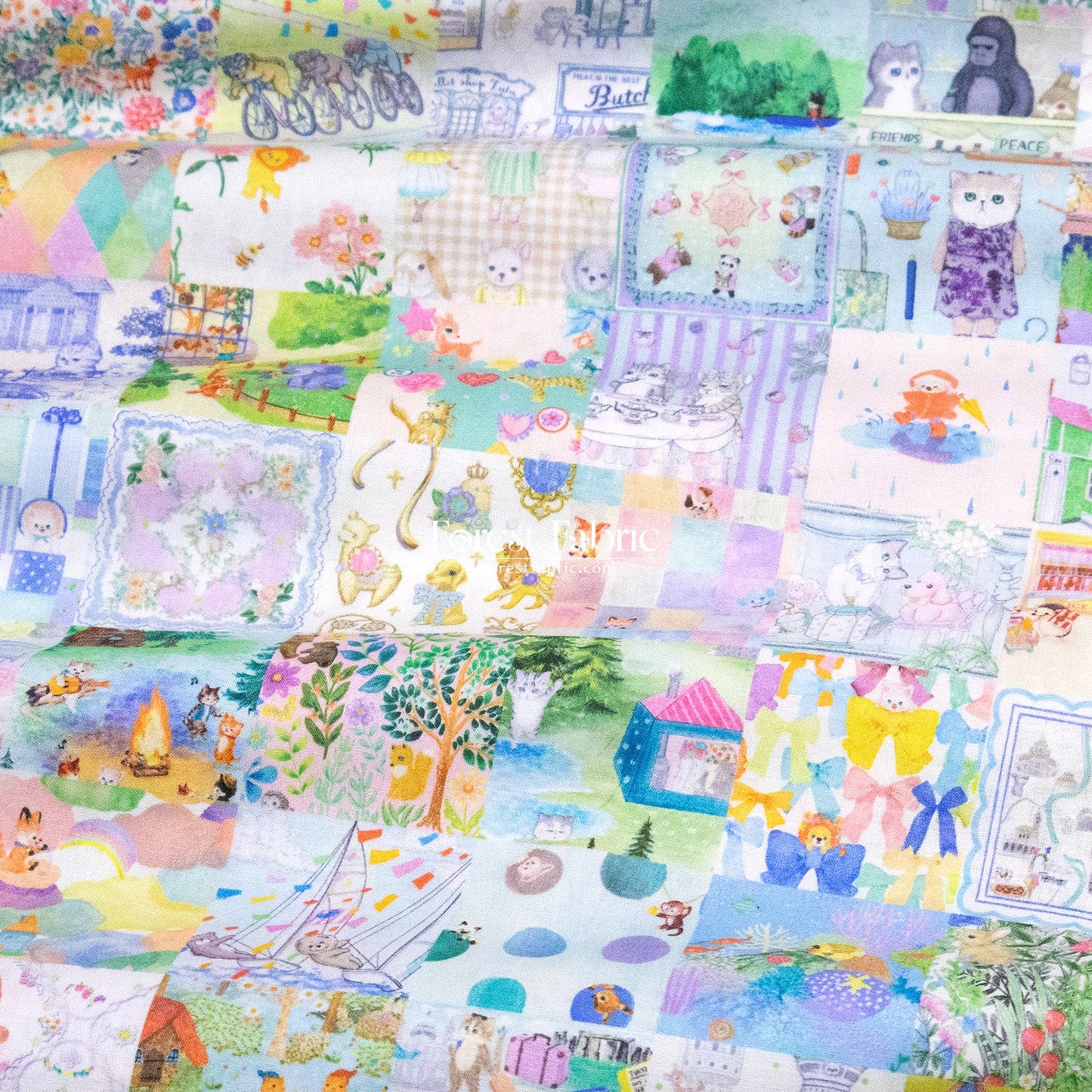 cotton - Anniversary Patchwork fabric - FO:REST Fabric 布恩堂Liberty fabrictana lawnjapanese fabricykk zipper