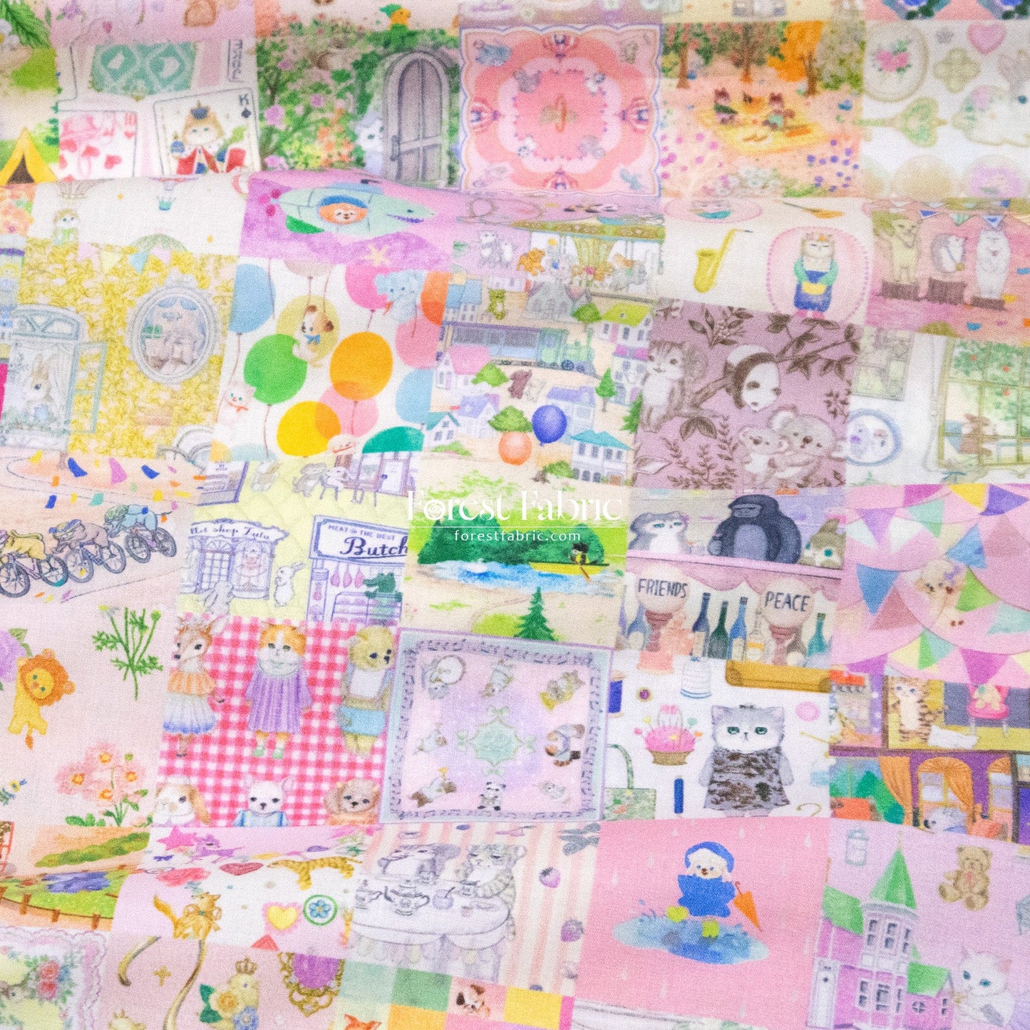 cotton - Anniversary Patchwork fabric - FO:REST Fabric 布恩堂Liberty fabrictana lawnjapanese fabricykk zipper