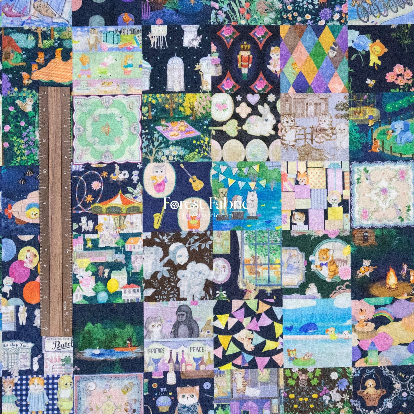 cotton - Anniversary Patchwork fabric - FO:REST Fabric 布恩堂Liberty fabrictana lawnjapanese fabricykk zipper