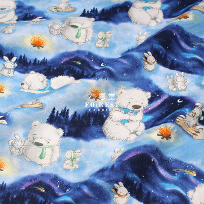 cotton - Arctic Bunnies fabric - FO:REST Fabric 布恩堂Liberty fabrictana lawnjapanese fabricykk zipper