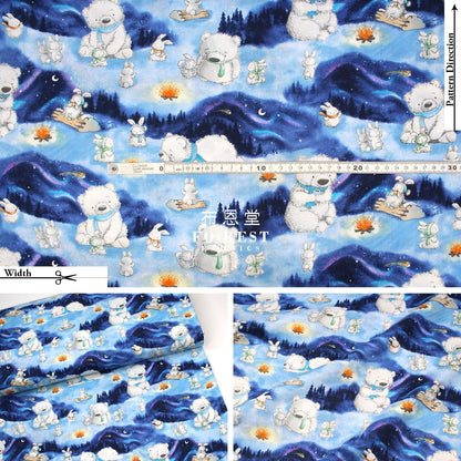 cotton - Arctic Bunnies fabric - FO:REST Fabric 布恩堂Liberty fabrictana lawnjapanese fabricykk zipper