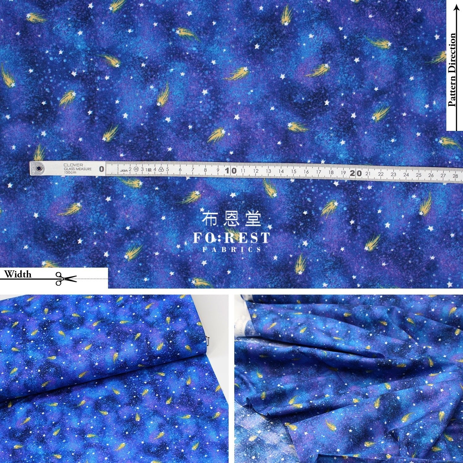 cotton - Arctic Night Sky fabric - FO:REST Fabric 布恩堂Liberty fabrictana lawnjapanese fabricykk zipper