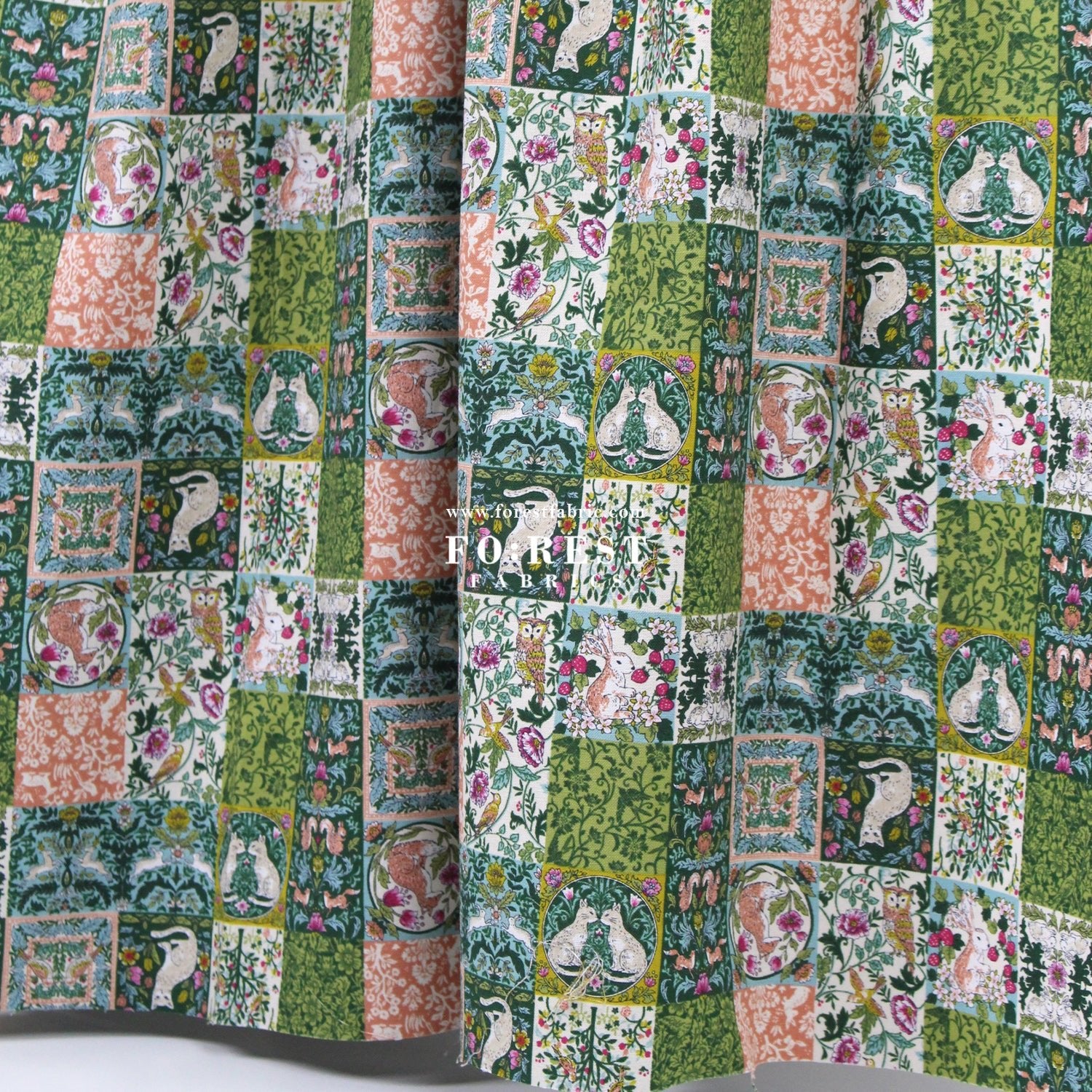 cotton - Art Nouveau Forest fabric Green - FO:REST Fabric 布恩堂Liberty fabrictana lawnjapanese fabricykk zipper