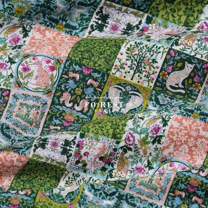 cotton - Art Nouveau Forest fabric Green - FO:REST Fabric 布恩堂Liberty fabrictana lawnjapanese fabricykk zipper