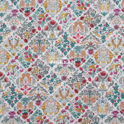 cotton - Art Nouveau Little Forest fabric Gray - FO:REST Fabric 布恩堂Liberty fabrictana lawnjapanese fabricykk zipper